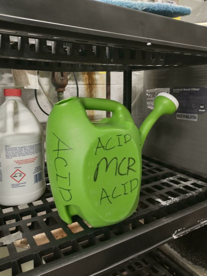 Something Tells Me Y'all Might Appreciate The Acid Watering Can At My Work