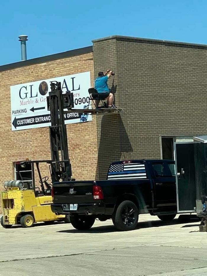 I Don't Think This Is A Proper Use Of A Forklift