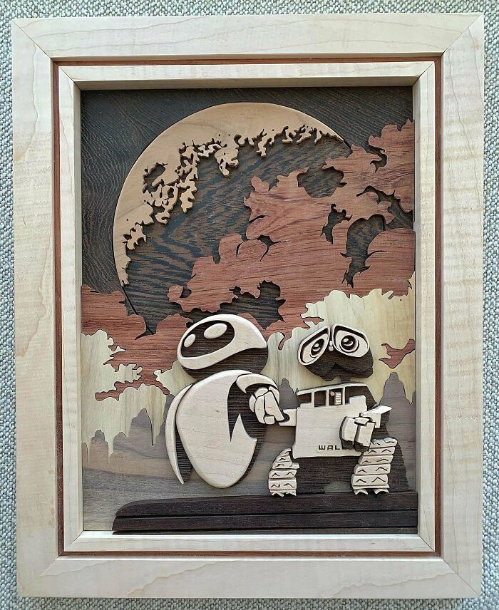 Arte de Wall-E con madera