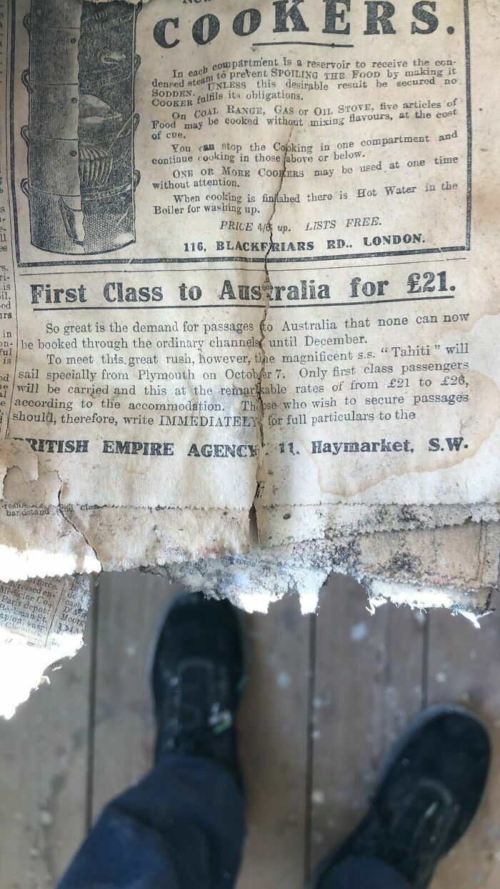 Renovating My House And Found A Newspaper From 1911 Under The Floorboards