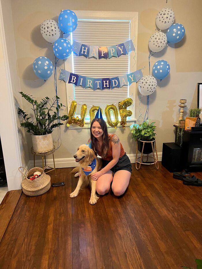 My Wife And I Adopted This Handsome Boy A Few Weeks Ago And Thew Him His First Bday Party Last Weekend. 