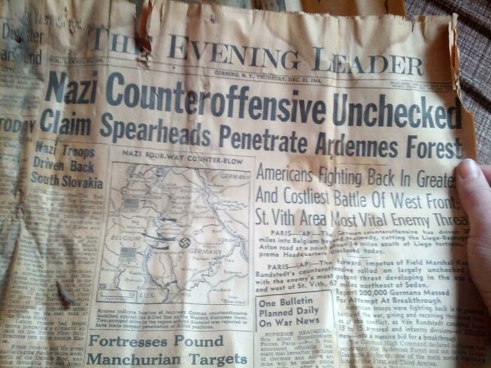 Renovating A Bathroom And Found A Newspaper From 1944 In The Wall