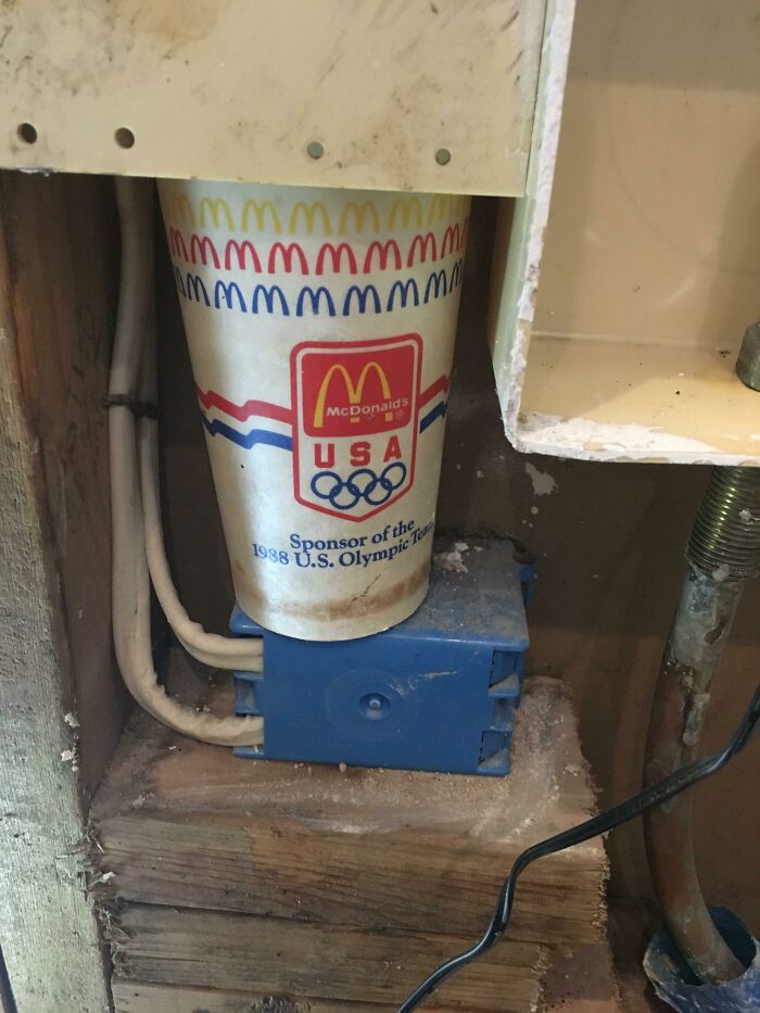 This McDonald's Cup Found In A Wall During A Kitchen Renovation