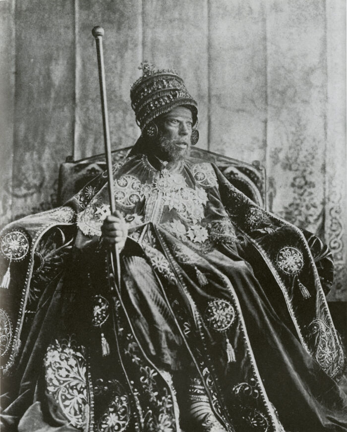 El negus etíope Menelik II que derrotó a los italianos en la batalla de Adawa y salvó así a su nación de la colonización. 1913