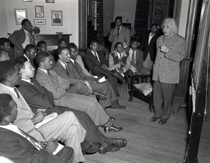 Albert Einstein Defying The Prevailing Racial Climate At The Time By Visiting Lincoln University, Pennsylvania