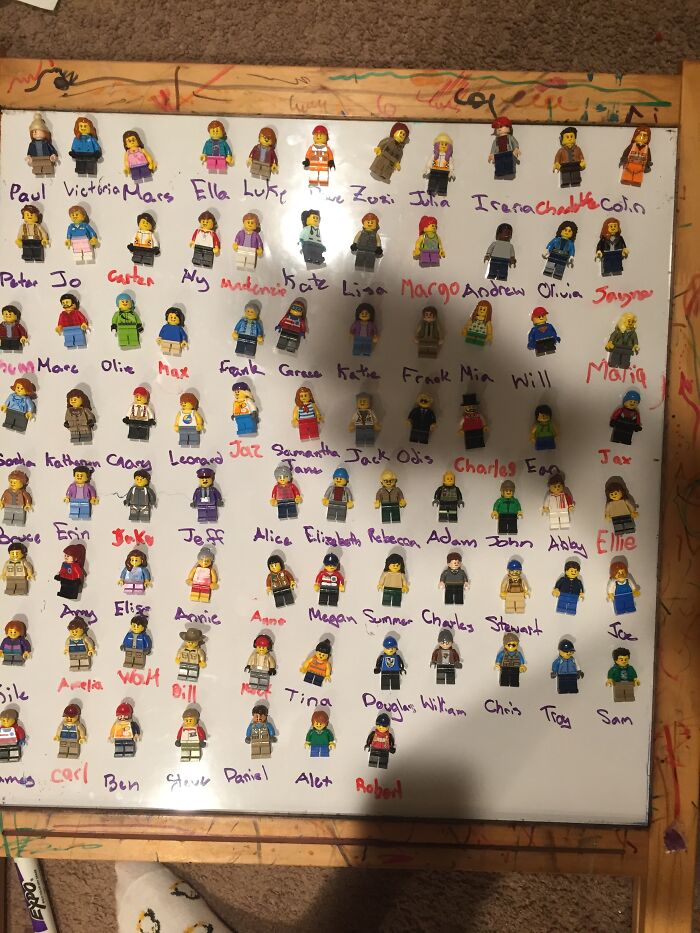 A LEGO Town Made Of Random Prefixes I Have. Each Person Has A Name, Job, Backstory, Friends, And Everything. I’ll Add A Few Examples In The Comments