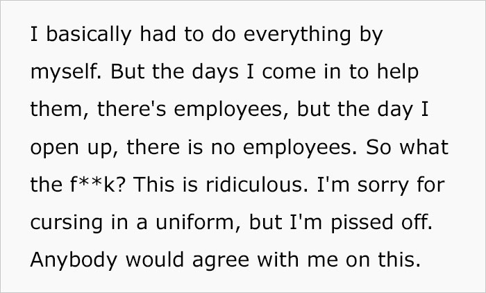 “Bad Management Usually Causes That”: Mcdonald’s Manager Arrives At 4AM For Breakfast Shift, Other Employees Pull A “No Call, No Show” “Bad Management Usually Causes That”: Mcdonald’s Manager Arrives At 4AM For Breakfast Shift, Other Employees Pull A “No Call, No Show”