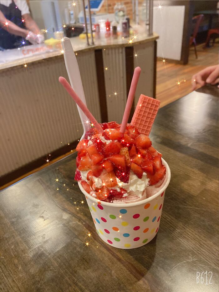 Strawberry Overload Ice Cream Rolls