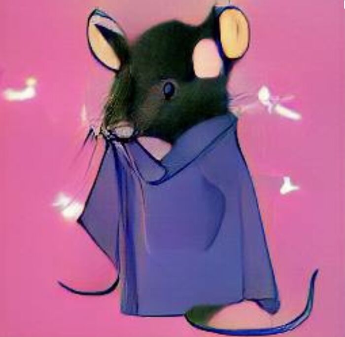 Its ‘Goth Mouse’ Typed Into The Ai Image Generator Craiyon, Not Very Goth But Its Cute 🐭