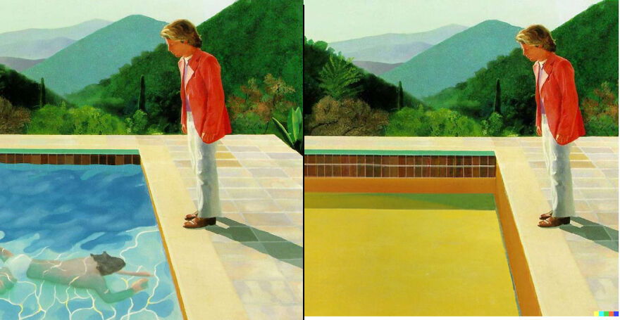 Pool With Two Figures By David Hockney (Now Its Empty!)