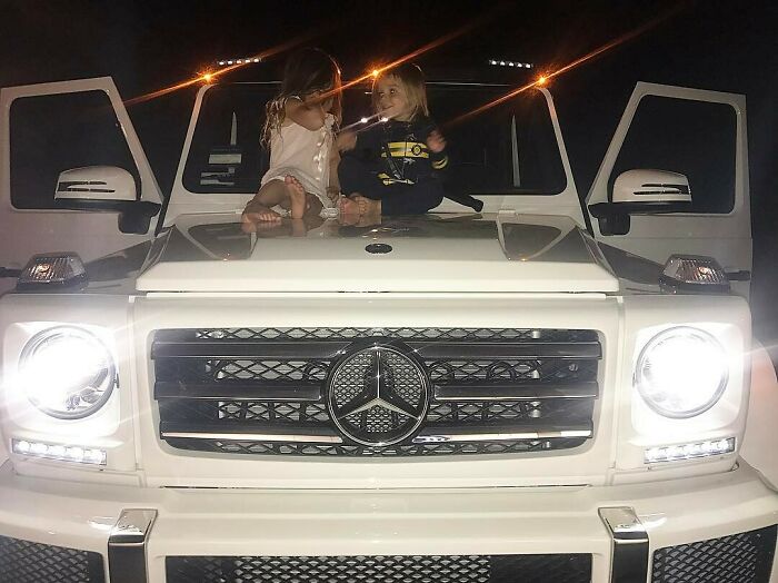 Kourtney Kardashian Shows Off Her Mayonnaise-Colored Benz