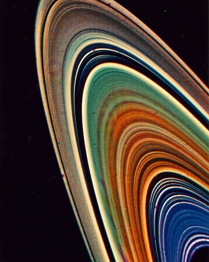 The Rings Of Saturn, Observed By Voyager 2 In 1981