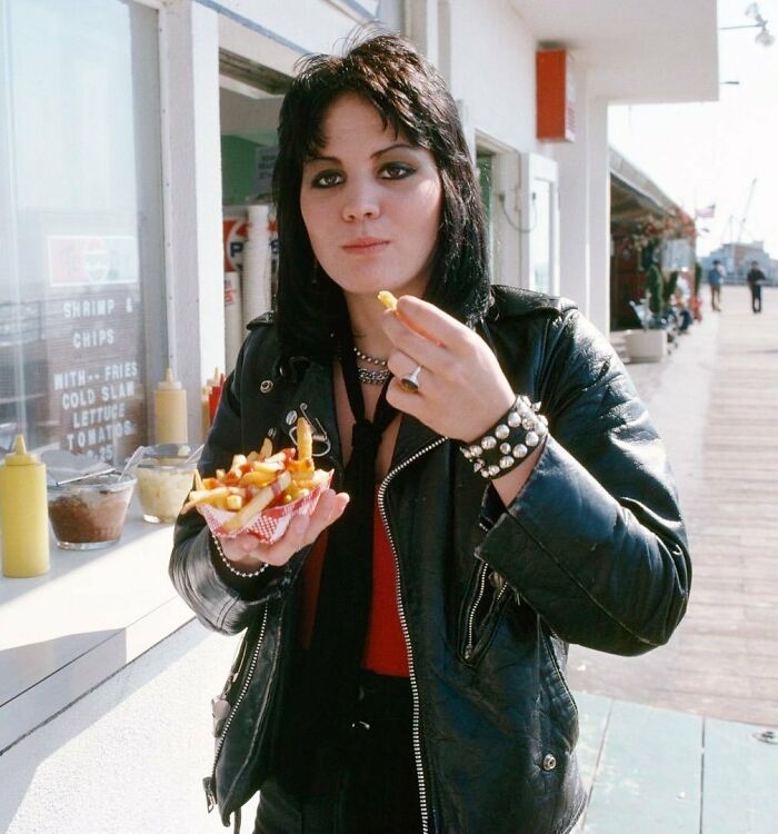 Joan Jett Eating French Fries On Santa Monica Pier, 1977. Photographed By Brad Elterman