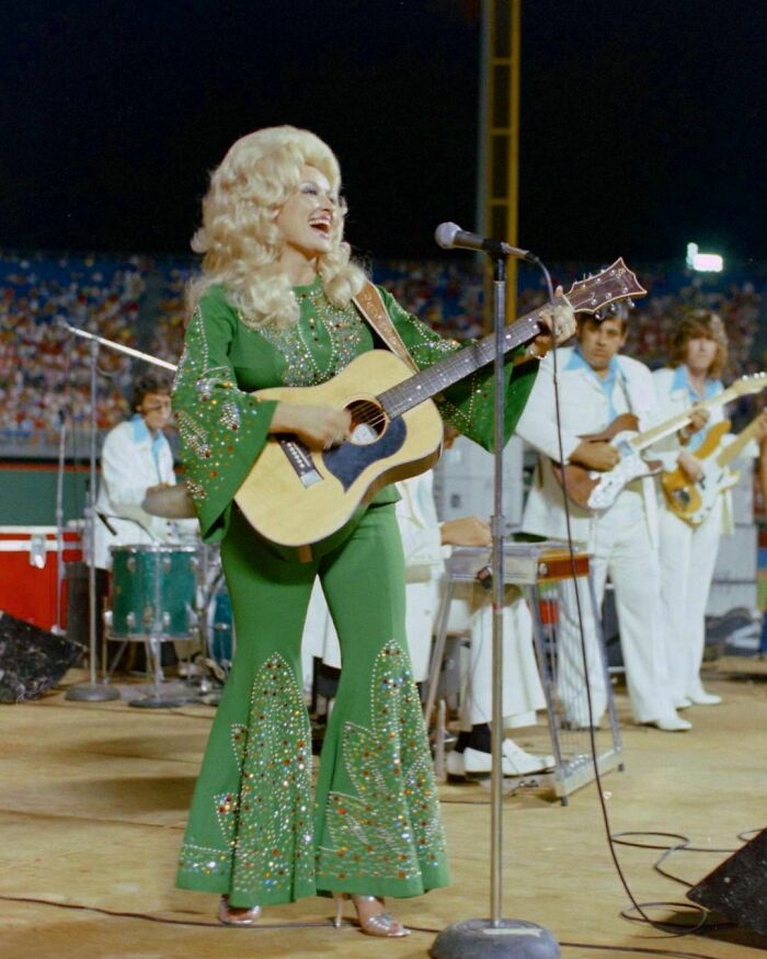 Dolly Parton Performing At Wbap's Country Gold Anniversary Event In Texas, 1974