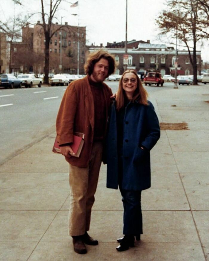 Bill Clinton & Hillary Rodham At Yale Law School In New Haven, Ct In 1971