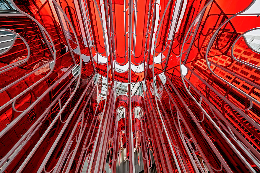 "Crimson Cloud": Red Transparent Plexiglass Art Installation (12 Pics)