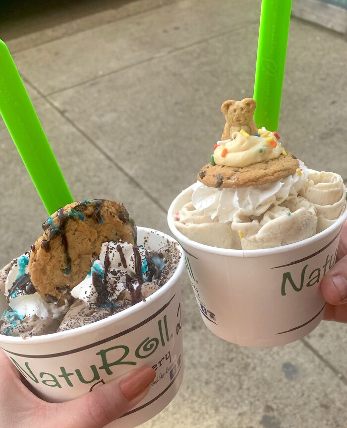 Cookie Monster And Cupcake Rolled Ice Cream