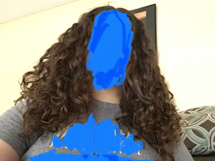 Hence My User, Here’s My Mess Of Curly Hair 😂😂 (Don’t Mind The Blue, That’s My Terrible Censorship)