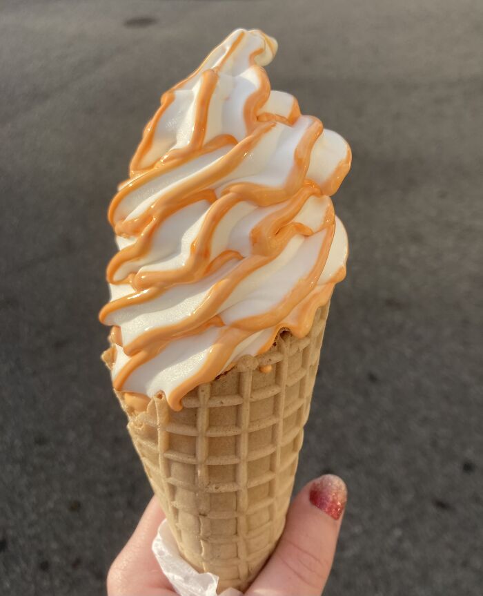 Vanilla Soft Serve With A Orange Dream Burst!