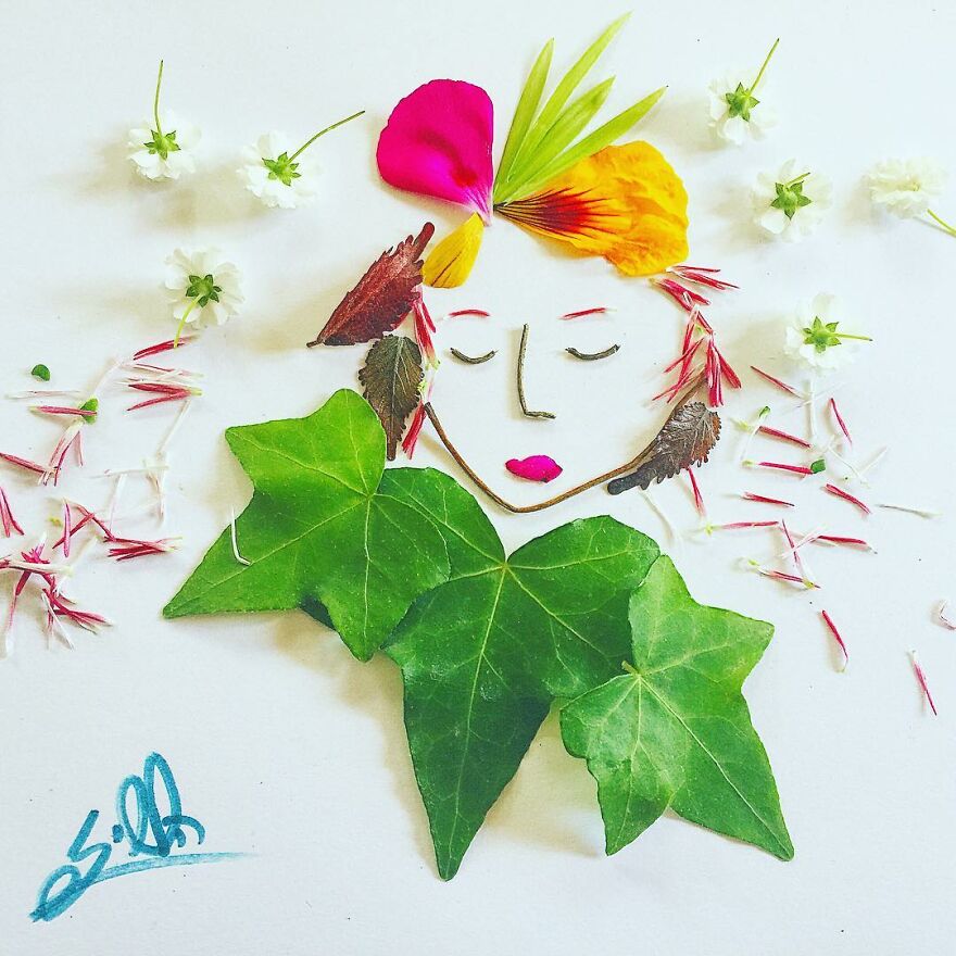 I Use Dried And Fresh Flowers To Create Gorgeous One-Time Illustrations