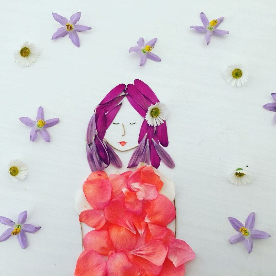 I Use Dried And Fresh Flowers To Create Gorgeous One-Time Illustrations