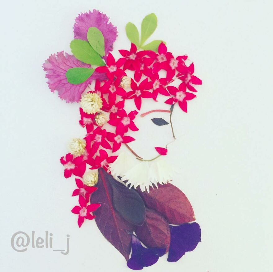 I Use Dried And Fresh Flowers To Create Gorgeous One-Time Illustrations