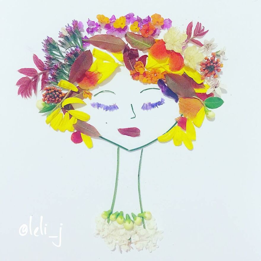 I Use Dried And Fresh Flowers To Create Gorgeous One-Time Illustrations