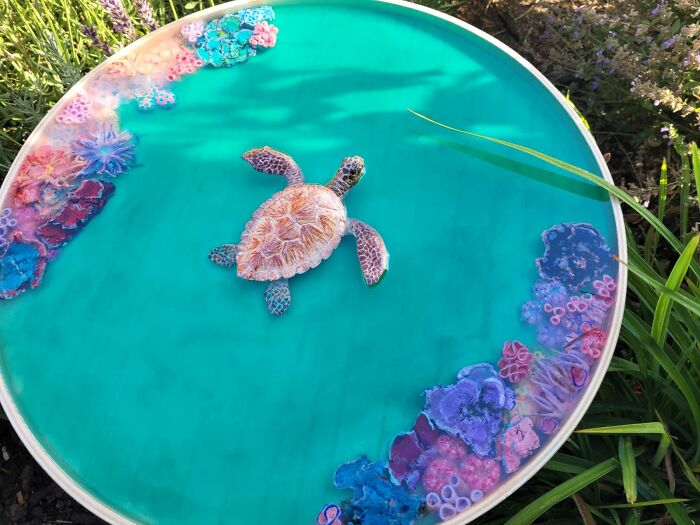 I Create Coffee Tables With Sculpted And Finely Painted Marine Creatures And Corals (13 Pics)