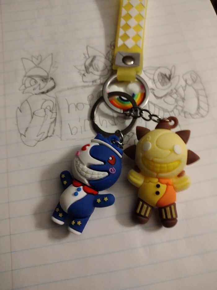 sun and moon keychains which I actually really like