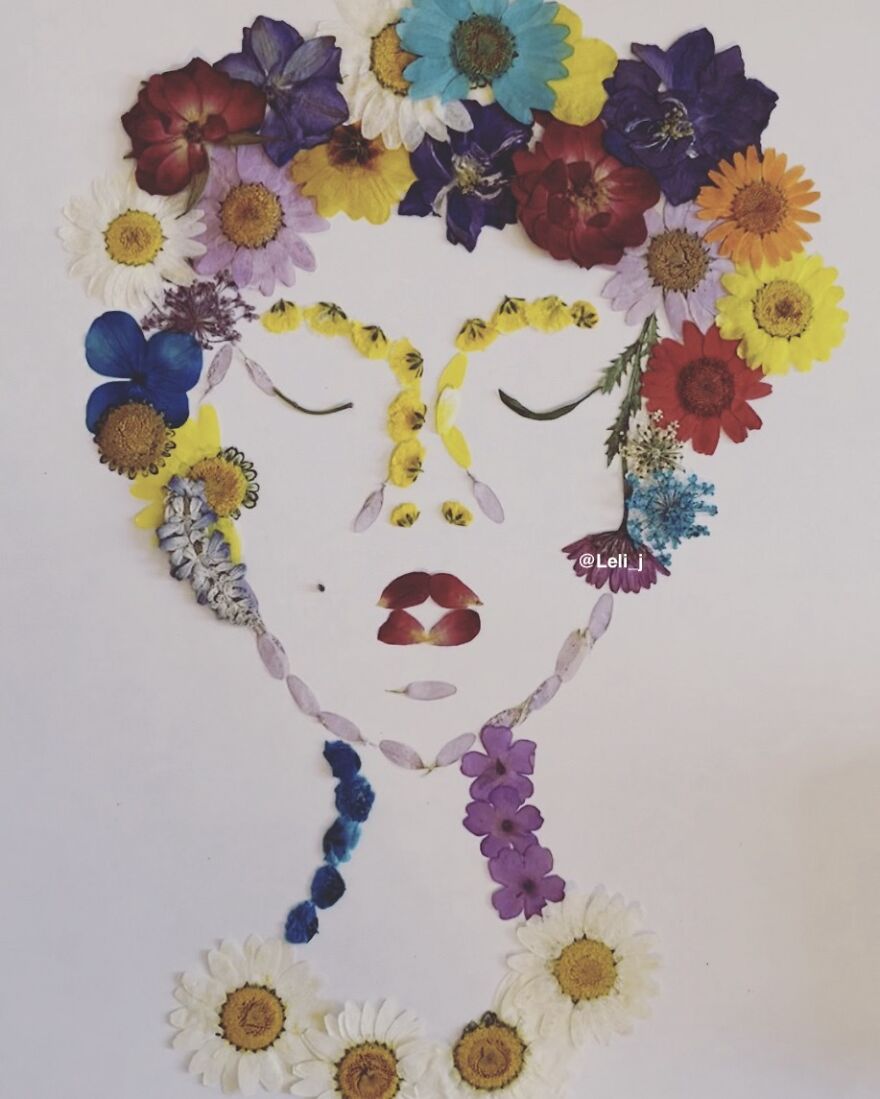 I Use Dried And Fresh Flowers To Create Gorgeous One-Time Illustrations