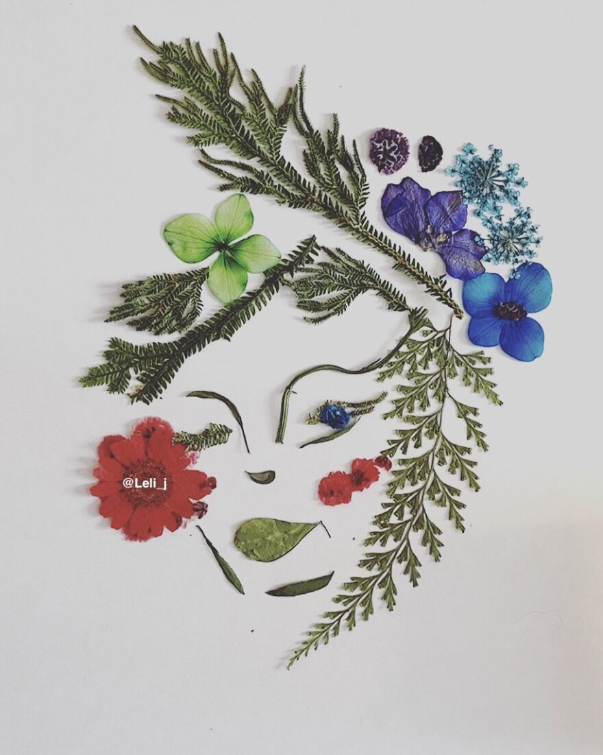 I Use Dried And Fresh Flowers To Create Gorgeous One-Time Illustrations