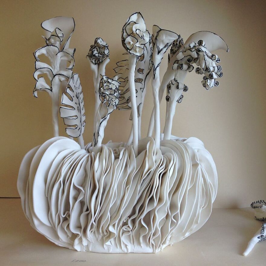 Meet Katharine's Porcelain Work
morling That Appear To Be Made Of Paper