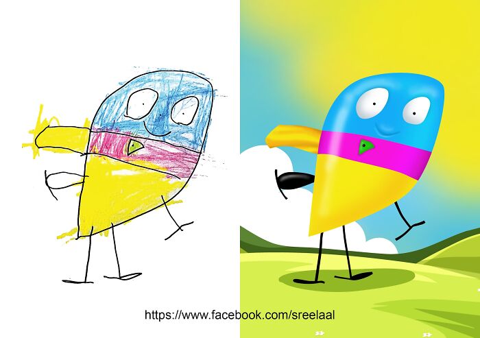 I Made These Digital Illustrations Based On My 5-Year-Old Son’s Drawings (8 Pics)