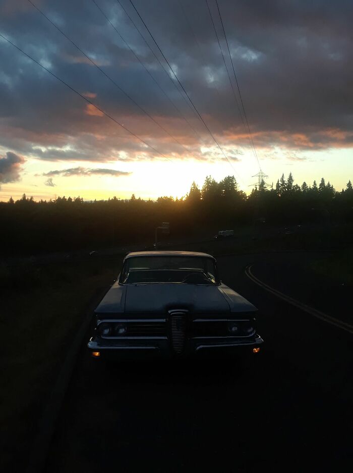 Sunset In Vancouver, Washington And My '59 Edsel