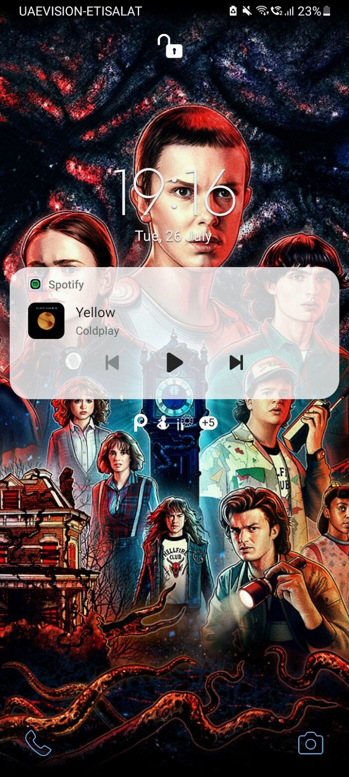 I Am A Stranger Things Fan, And Decided I Loved The Season 4 Artwork, So That's My Wallpaper! (Also, Yes, I Am A Coldplay Fan!)