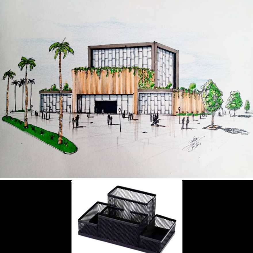 This Architect Draws Buildings From Objects (50 New Pics)