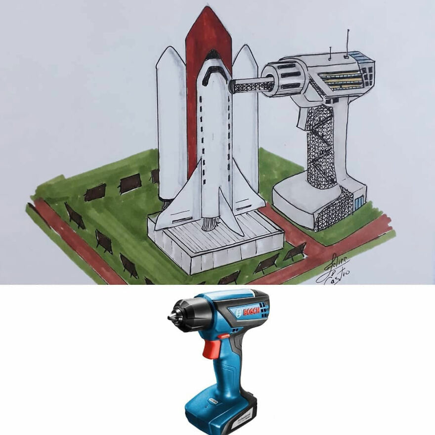 This Architect Draws Buildings From Objects (50 New Pics)