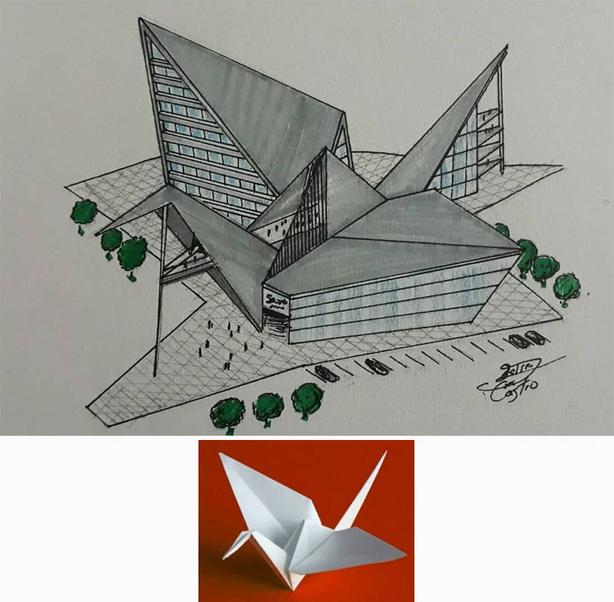 This Architect Draws Buildings From Objects (50 New Pics)