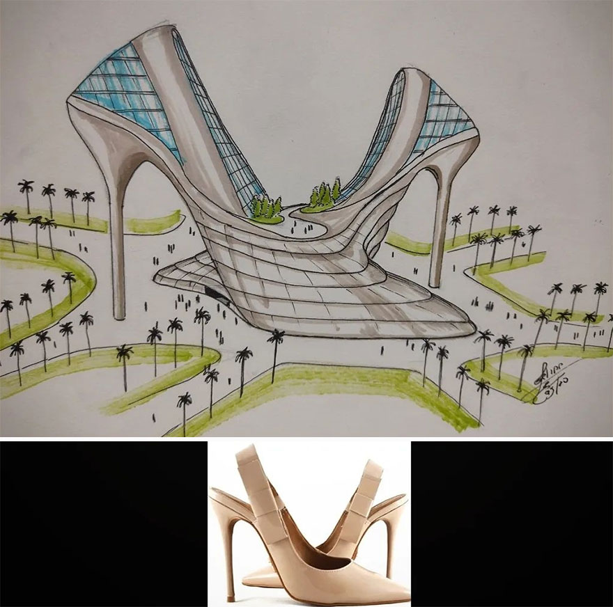 This Architect Draws Buildings From Objects (50 New Pics)