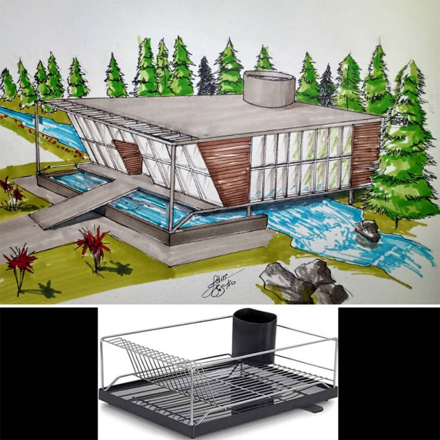 This Architect Draws Buildings From Objects (50 New Pics)