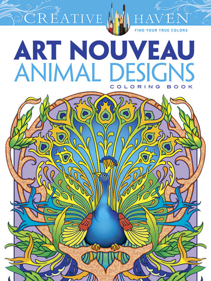  "Art Nouveau Animal Designs Coloring Book" By Marty Noble