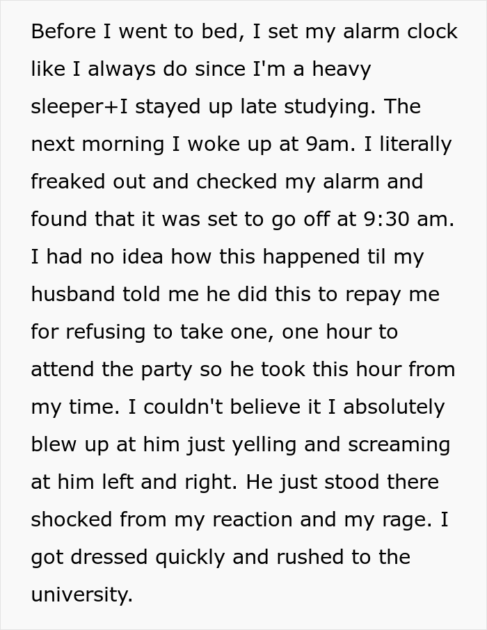 Woman Doesn't Attend Party Because She Has To Study For Exam, Petty Husband Makes Sure She Misses Her Exam Too