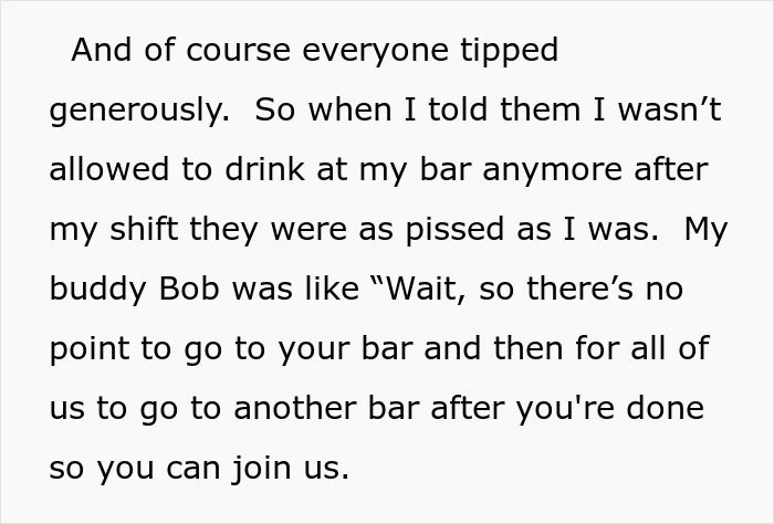 New Policy Banning Staff From Drinking At Restaurant’s Bar Backfires, Costing Employer A Dip In Sales New Policy Banning Staff From Drinking At Restaurant’s Bar Backfires, Costing Employer A Dip In Sales