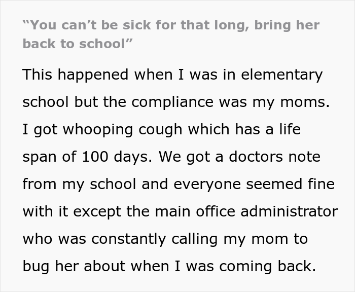 Mom Is Tired Of Calls From School Demanding She Bring Her Daughter To Class Because They Don't Believe She's Actually Sick, So She Maliciously Complies Mom Is Tired Of Calls From School Demanding She Bring Her Daughter To Class Because They Don't Believe She's Actually Sick, So She Maliciously Complies