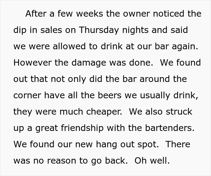 New Policy Banning Staff From Drinking At Restaurant’s Bar Backfires, Costing Employer A Dip In Sales New Policy Banning Staff From Drinking At Restaurant’s Bar Backfires, Costing Employer A Dip In Sales