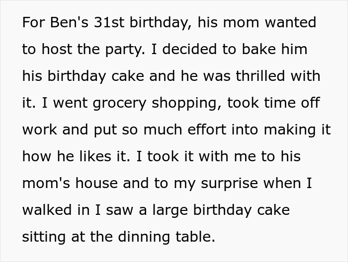 Woman Asks Folks Online If She’s A Jerk For Taking The Cake She Baked For Her Fiance And Leaving His B-Day Party After His Mom Stole Her Thunder Woman Asks Folks Online If She’s A Jerk For Taking The Cake She Baked For Her Fiance And Leaving His B-Day Party After His Mom Stole Her Thunder