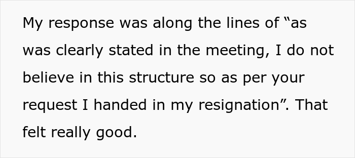 New Manager “Asks For The Resignation Of Anyone Who Doesn't Believe Her Way Will Work By 5 PM The Next Day”, Sales Rep Team Resigns On The Spot New Manager “Asks For The Resignation Of Anyone Who Doesn't Believe Her Way Will Work By 5 PM The Next Day”, Sales Rep Team Resigns On The Spot