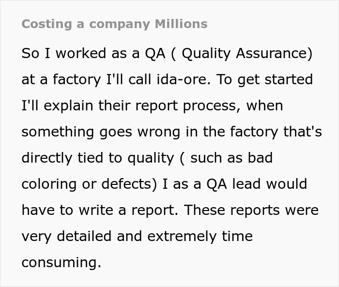 Quality Assurance Employee Shares How Complying With Boss’s Request Cost Company Millions