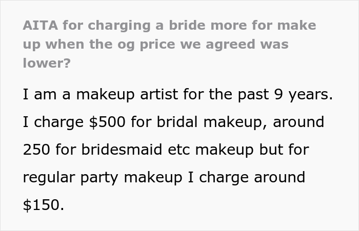 Makeup Artist Charges Woman $500 Instead Of $150 After Finding Out She’s A Bride, Asks If They’re A Jerk