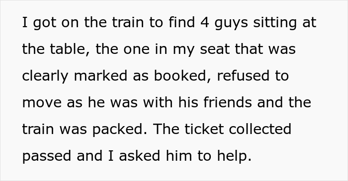 A guy's booked seat on the train is taken by an arrogant passenger, he does the same with his first class seat because the conductor couldn't help him
